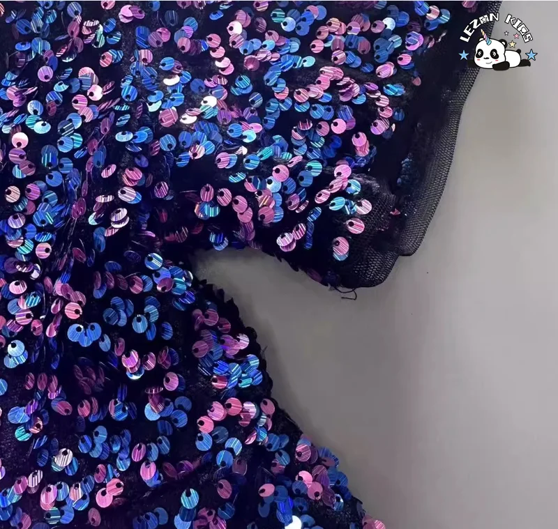 LEZONKIDS - Vestido de Princesa Brilhante com Lantejoulas para Meninas Pequenas, Varejo por Atacado de Verão